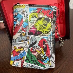 Marvel Comic Tri-Fold Wallet with chain. 90s skater boy appeal